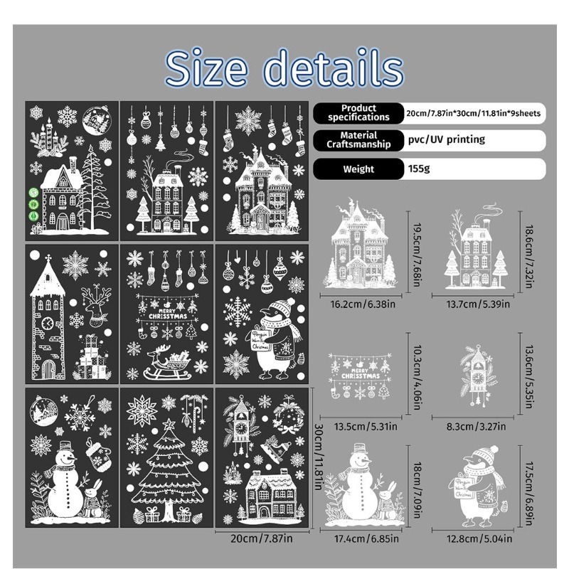 9 Lembar/set Stiker Jendela Na - Sticker Sheet Set ulasan dan harga